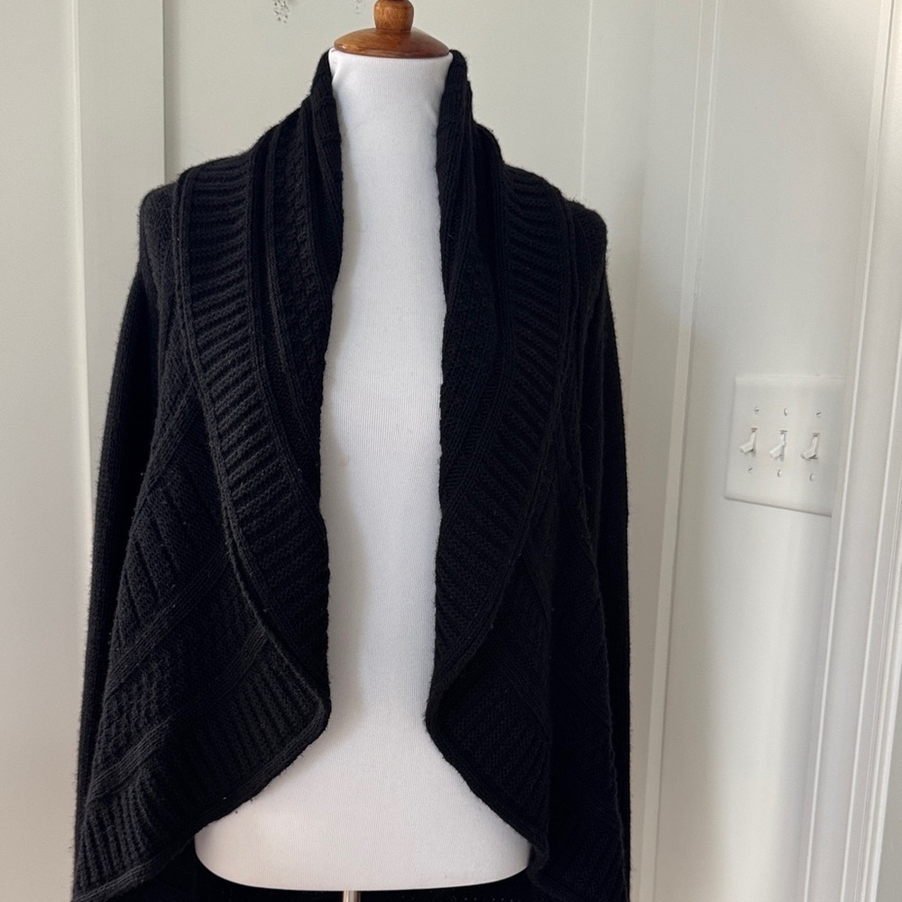 Autumn Cashmere Shawl Open Front Cardigan Size L